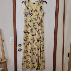 Nina Leonard Yellow with purple/ blue Floral Print. Size large